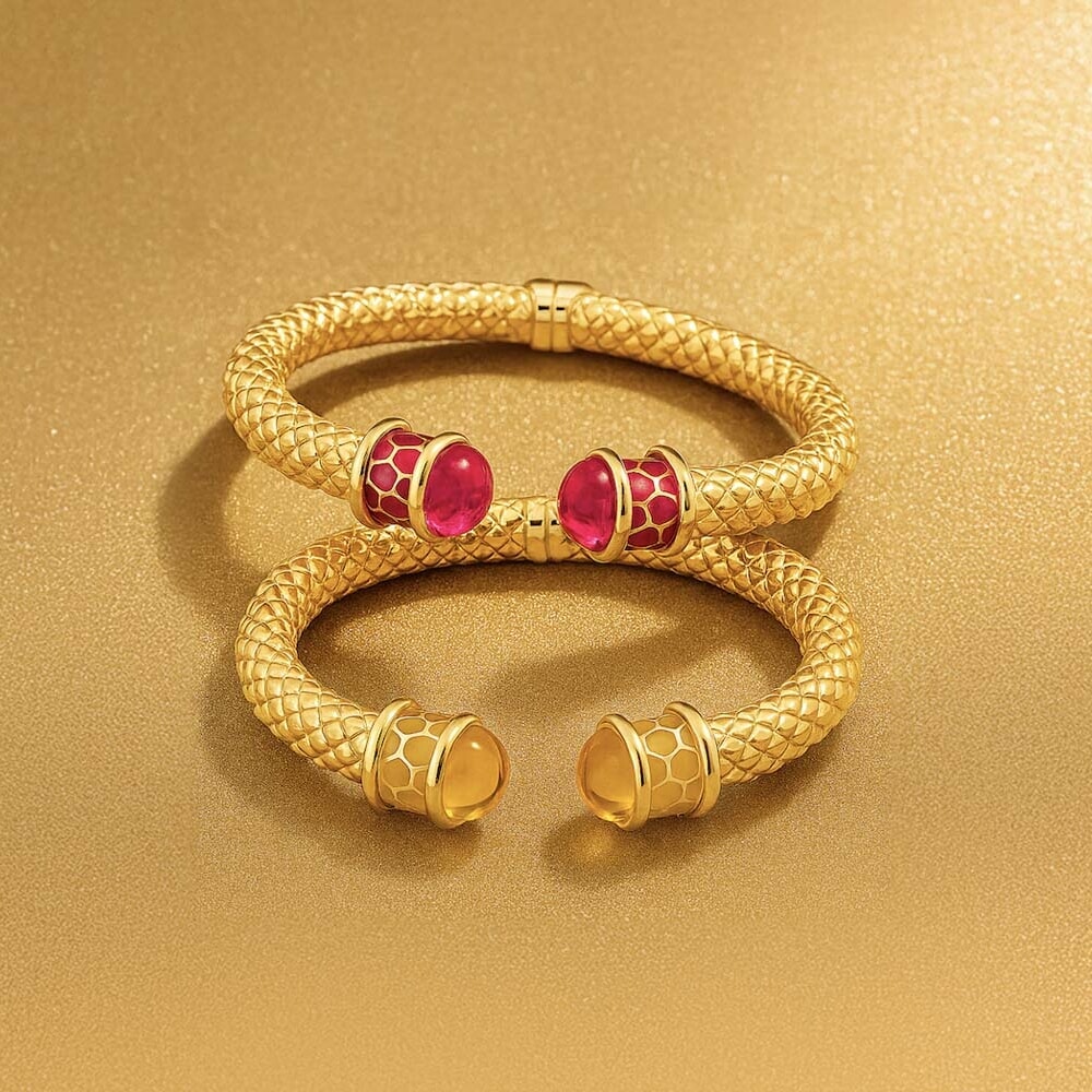 Halcyon Days Minoan Hinged Torque Bangles